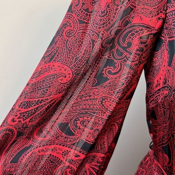 NWT Tommy Hilfiger Red & Black Ruffle Front Dress - Size 2 - Picture 6 of 16